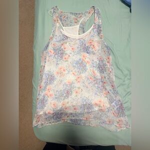 #20 Jolie Floral Silk Sleeveless Blouse